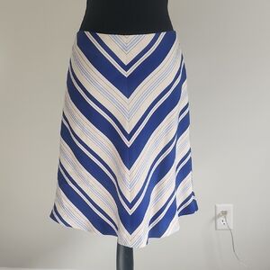 Banana Republic Blue and White Striped Women's Skirt Size 4
